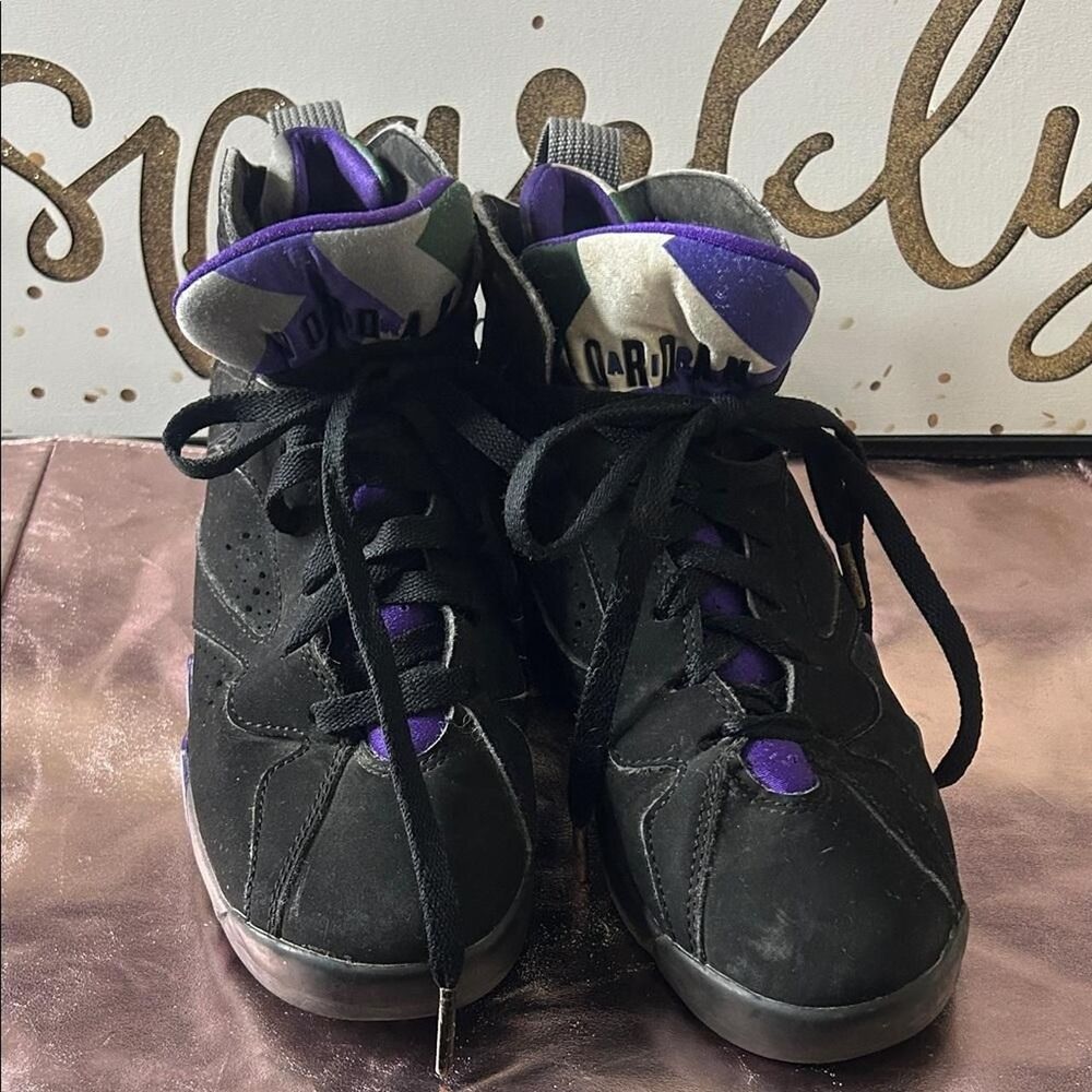 Jordan Black and Purple Trainers